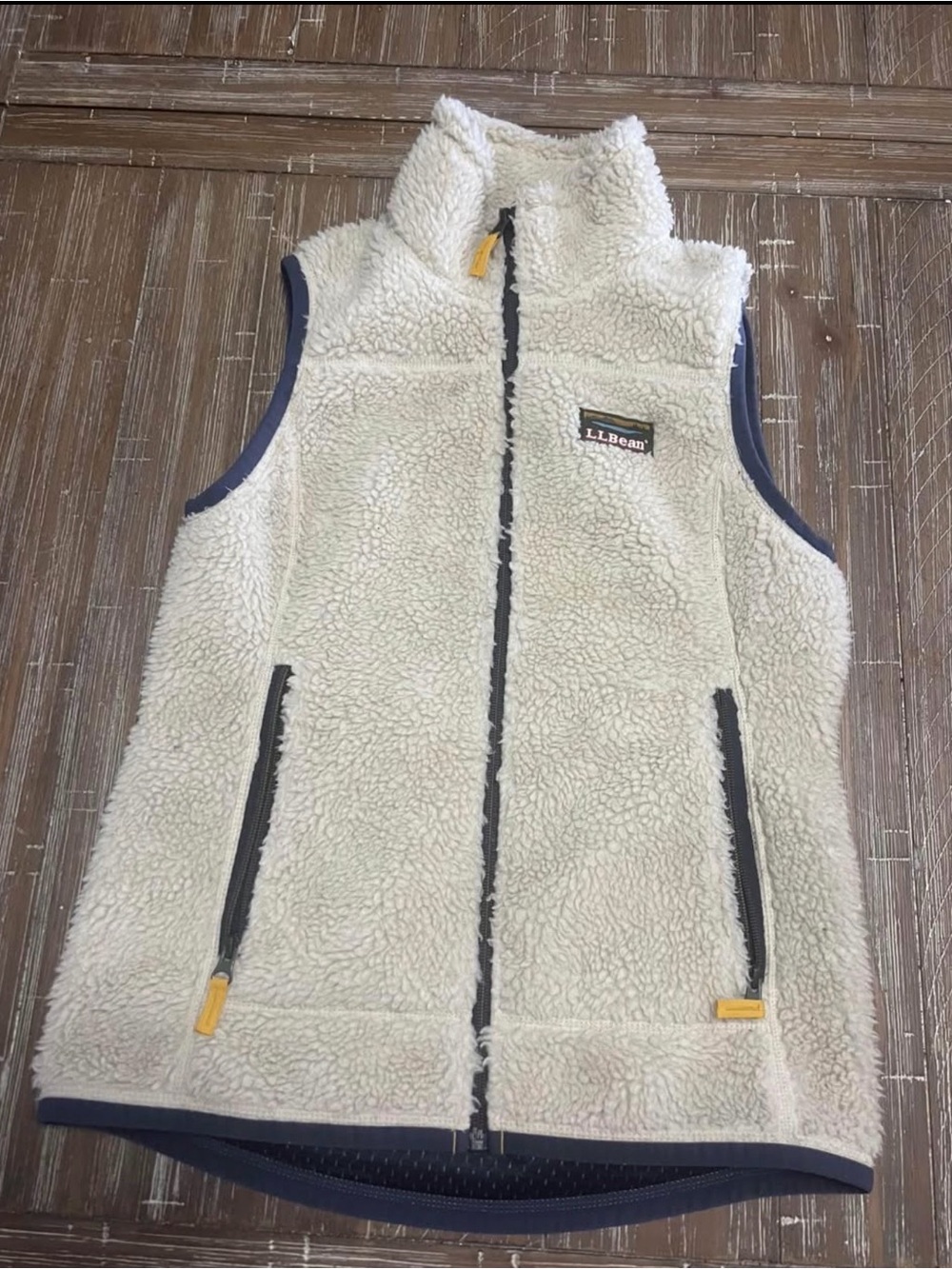 L.L. Bean Cream Sherpa Fleece Vest -size XXS